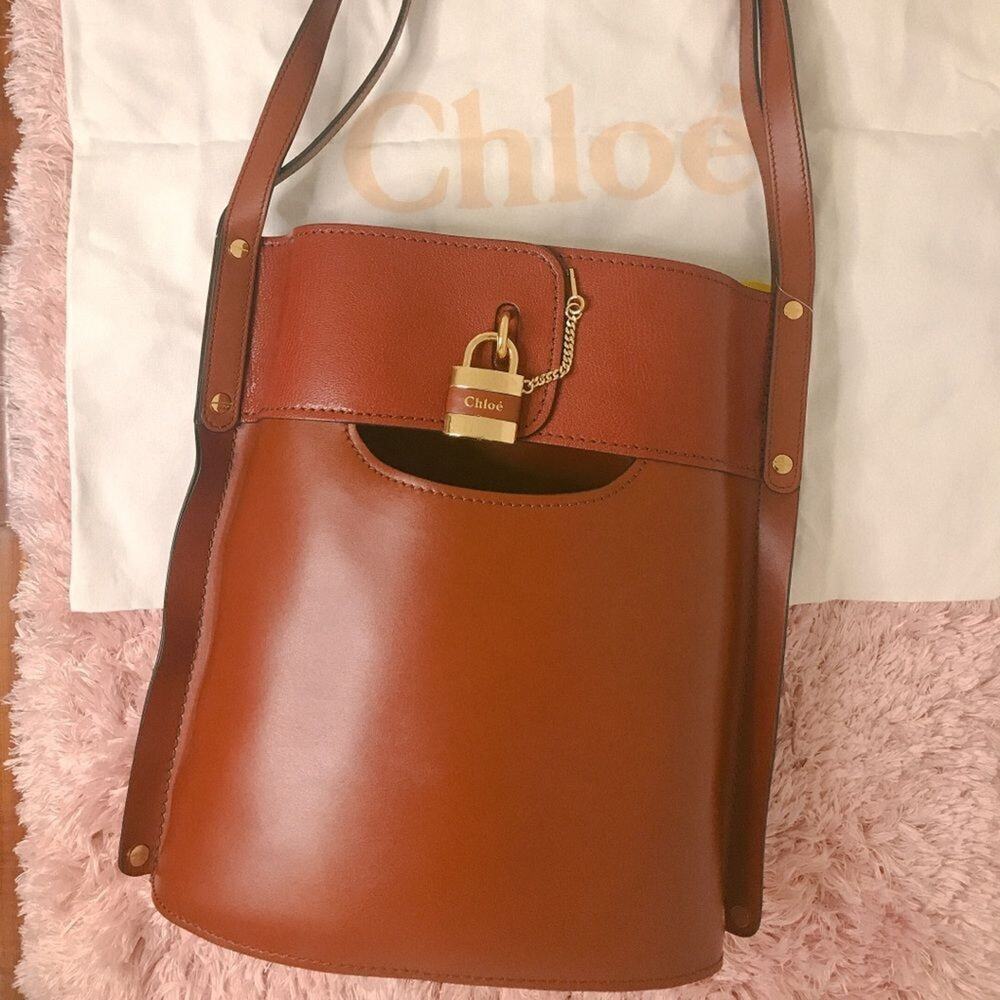 Chloe aby leather medium bucket bag